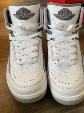 Nike Air Jordan Kids White and Gray High-Top Sneakers